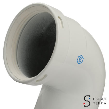 STOUT Элемент дымохода отвод 90° п/м DN80. Вид 5.