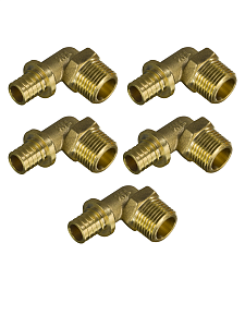 Переход на наружную резьбу угловой TIM - 16 x 3/4' (для труб из сшитого полиэтилена, 5шт)