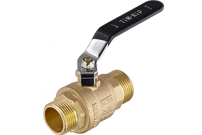 Кран шаровой TIM - 3/4' (НР/НР, PN40, Tmax 150°С, ручка-рычаг черная)