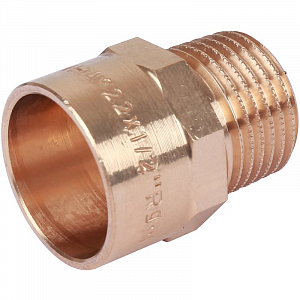 Переход на наружную резьбу Sanha 22х1/2'  для медных труб под пайку 4243g