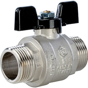 Кран шаровой полнопроходной STOUT - 1' (НР/НР, PN40, Tmax 150°С, ручка-бабочка черная)