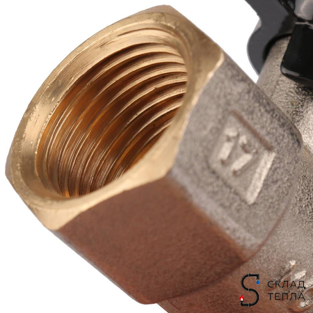 Кран шаровой с накидной гайкой, ВР/накидная гайка, ручка бабочка 1/2"x1/2". Вид 5.