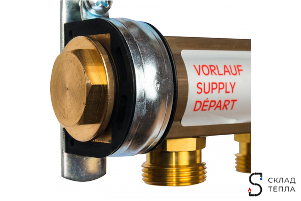 Коллекторная группа WATTS HKV/A - 1"ВР/ВР на 5 контуров 3/4"EK (латунь). Вид 3.