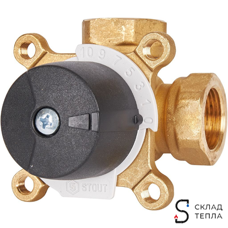 Клапан смесительный трехходовой STOUT - 3/4". Вид 7.