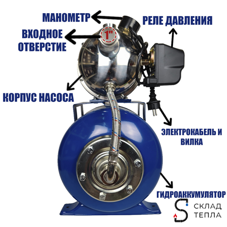 Насосная станция ACR-800S (корпус насоса:нержавеющая сталь). Вид 2.