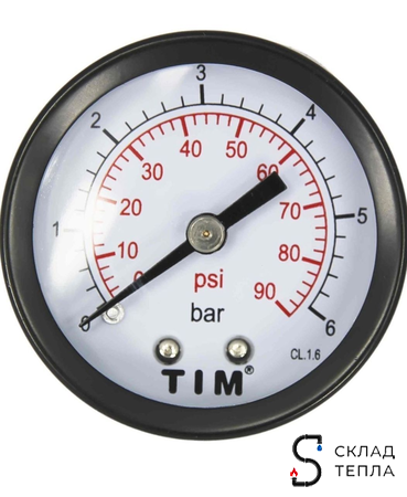 Манометр аксиальный Tim 1/4"- 6 бар . Вид 3.