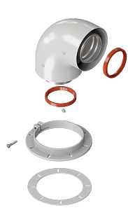 Адаптер угловой Rommer 60/100 (Bosch, Buderus, Baxi ECO Nova/Classic) Адаптер угловой Rommer 60/100 (Bosch, Buderus, Baxi ECO Nova/Classic)