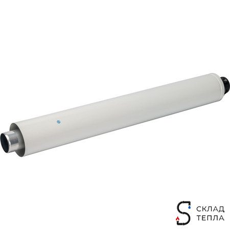 Проход через стену для коаксиального дымохода STOUT D60/100 мм, длина 830 мм (оголовок из пластика). Вид 2.