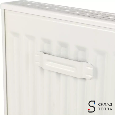 Радиатор стальной KERMI FKO 12 - высота 400 мм, длина 400 мм с боковым подключением. Вид 8.