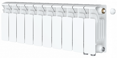 Радиатор биметаллический Rifar Base Ventil 200 - 10 секций (подключение нижнее справа) Радиатор биметаллический Rifar Base Ventil 200 - 10 секций (подключение нижнее справа)