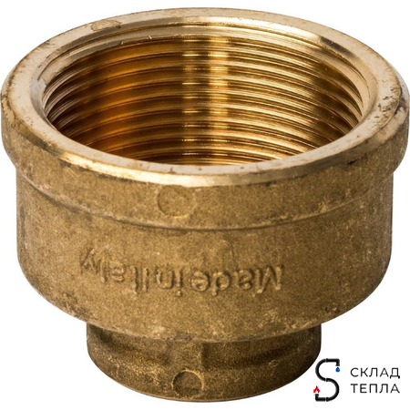 Муфта латунная резьбовая переходная STOUT - 1 1/2" x 3/4". Вид 4.