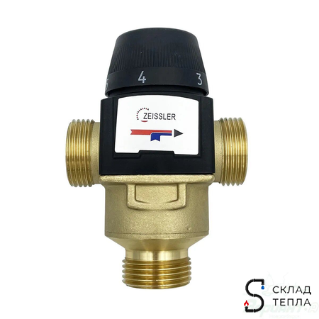 Термостатический смесительный клапан Zeissler - 1" НР (20°- 55°C, KVs 4,5 м³). Вид 3.