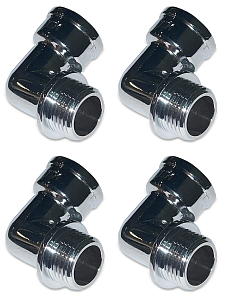 Отвод 90° латунный резьбовой равнопроходный TIM (НР/ВР) - 1/2' (хромированный, 4шт.)