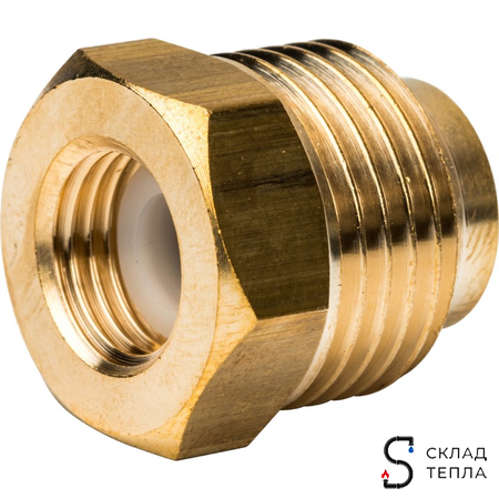 Термоманометр радиальный STOUT - 1/2" (D80 мм, шкала 0-120°C/0-4 бар, с запорным клапаном). Вид 6.