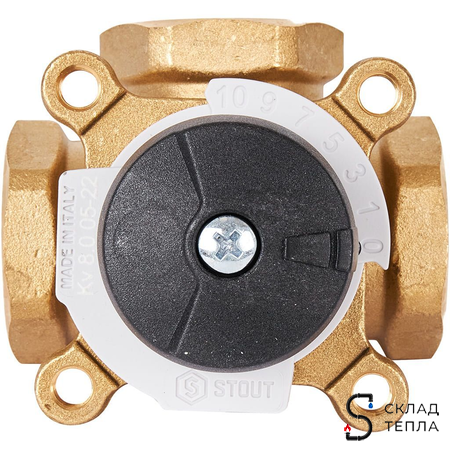 Клапан смесительный трехходовой STOUT - 1". Вид 8.