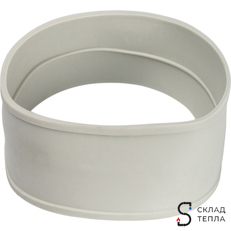 Отвод 90° для коаксиального дымохода STOUT D60/100 мм (с уплотнением и хомутом). Вид 5.