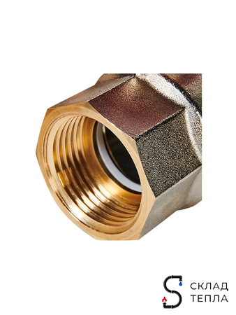 Кран шаровой полнопроходной STOUT - 1" (ВР/НГ, EPDM, PN40, Tmax 150°С, ручка-бабочка красная). Вид 3.