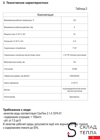Насосная группа Wester с прямым контуром 1" (без насоса). Вид 6.