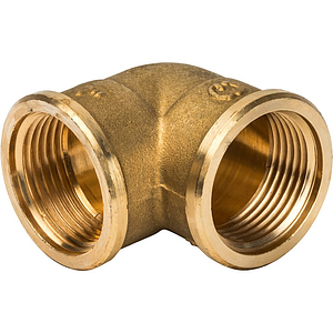 Отвод 90° латунный резьбовой равнопроходный STOUT (ВР/ВР) - 3'