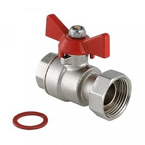 Кран шаровой с накидной гайкой Valtec 1/2 х 3/4" (ВР/НГ, ручка бабочка) Кран шаровой с накидной гайкой Valtec 1/2 х 3/4' (ВР/НГ, ручка бабочка)
