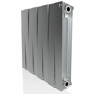 Радиатор биметаллический Royal Thermo PianoForte 500 Silver Satin (Серый) - 8 секций Радиатор биметаллический Royal Thermo PianoForte 500 Silver Satin (Серый) - 8 секций