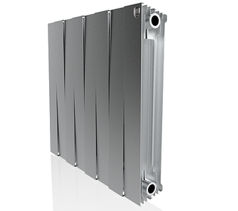 Радиатор биметаллический Royal Thermo PianoForte 500 Silver Satin (Серый) - 8 секций