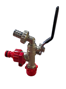 Кран водоразборный с двумя штуцерами TIM - 1/2'х3/4'
