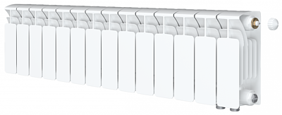 Радиатор биметаллический Rifar Base Ventil 200 - 14 секций (подключение нижнее справа)