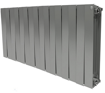 Радиатор биметаллический Royal Thermo PianoForte 500 Silver Satin (Серый) - 16 секций