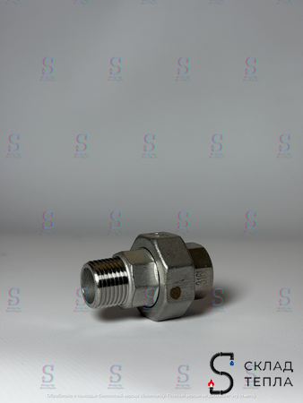 Соединение быстроразъемное (американка) из нерж. стали Benarmo - 1/2" (ВР/НР). Вид 8.