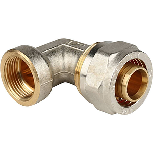 Переход на внутреннюю резьбу угловой STOUT - 26 x 3/4' (винтовой, для металлопластиковых труб)