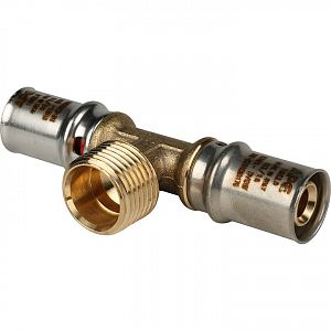 Тройник комбинированный с наружной резьбой STOUT - 26 x 3/4" (прессовой, для металлопласт.труб) Тройник комбинированный с наружной резьбой STOUT - 26 x 3/4' (прессовой, для металлопласт.труб)