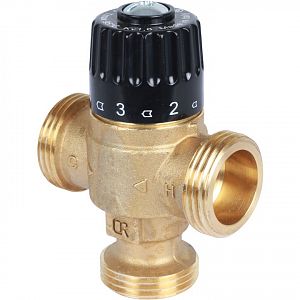Термостатический смесительный клапан STOUT 3/4" (30°-65°C, KVs 1,8 м³, центральное смешиванивание) Термостатический смесительный клапан STOUT 3/4' (30°-65°C, KVs 1,8 м³, центральное смешиванивание)