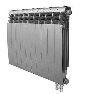 Радиатор биметаллический Royal Thermo BiLiner 500 V Silver Satin (Н) (Серый) - 10 секций