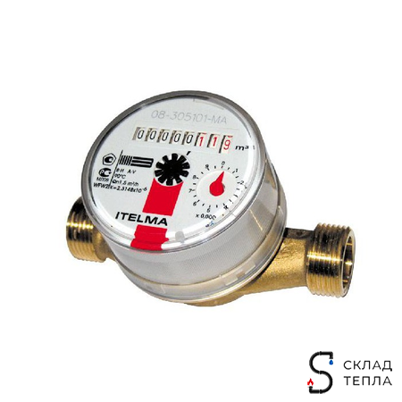 Счётчик для г/в ITELMA 3/4" Б/К. Вид 1.
