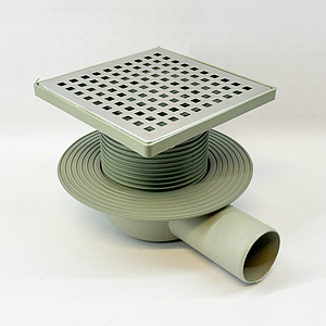 Трап горизонтальный регулируемый VALFEX 150х150 с выпуском 50мм (решетка из нерж. стали)