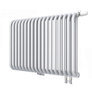 Радиатор 2 трубчатый Rommer Ventil 500 - 18 секций (нижнее подключение, цвет белый RAL9016)