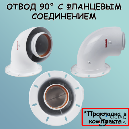 Комплект дымохода Rommer АНТИЛЕД 60/100 - 1220мм (IMMERGAS). Вид 4.
