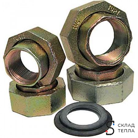 Трубное присоединение для насосов Grundfos, комплект G11/2" × Rp1", бронза. Вид 1.