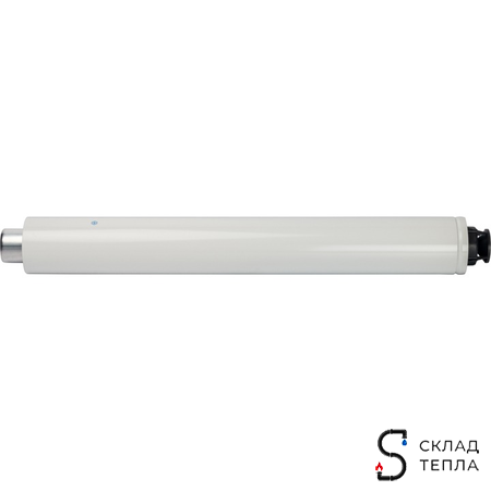 Проход через стену для коаксиального дымохода STOUT D60/100 мм, длина 830 мм (оголовок из пластика). Вид 3.