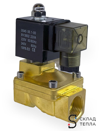 Клапан электромагнитный TIM - 3/4" (PN16, 220В, нормально закрытый). Вид 6.