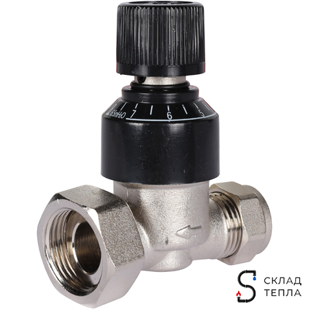 Насосно-смесительный узел STOUT - 1" (с термостатическим клапаном 30-60°C, с насосом и байпасом). Вид 12.