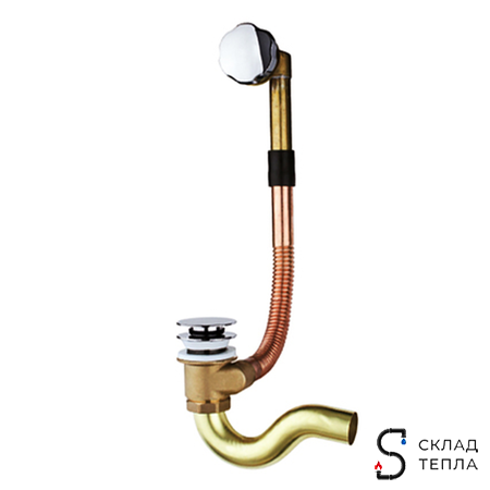 Обвязка для ванны TIM автомат, латунная. Вид 1.