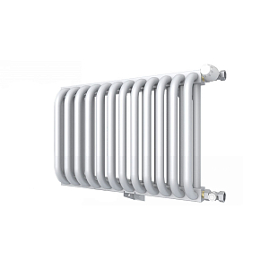 Радиатор 2 трубчатый Rommer 300 - 13 секций (боковое подключение, цвет белый RAL9016)