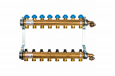 Коллекторная группа WATTS HKV - 1'ВР/ВР на 8 контуров 3/4'EK (с вентилями, латунь)