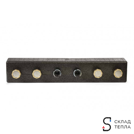 Коллектор котельной разводки Meibe Поколение 8  - 1"1/2  на 5 контуров 1"1/2 (до 85 кВт, черн.сталь). Вид 5.