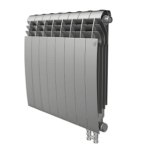Радиатор биметаллический Royal Thermo BiLiner 500 V Silver Satin (Н) (Серый) - 8 секций