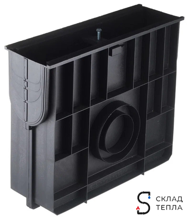 Пескоуловитель пластиковый Gidrolica Standart дял лотков DN100 500х160х420 мм. Вид 1.