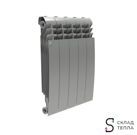 Радиатор биметаллический Royal Thermo BiLiner 500 Silver Satin (Серый) - 5 секций. Вид 1.