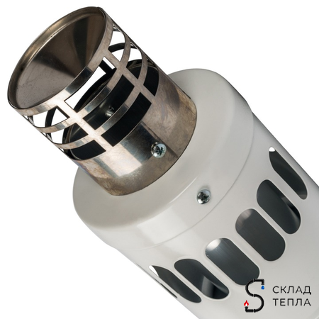 Проход через стену для коаксиального дымохода STOUT D60/100 мм, длина 900 мм (оголовок нерж.сталь). Вид 3.